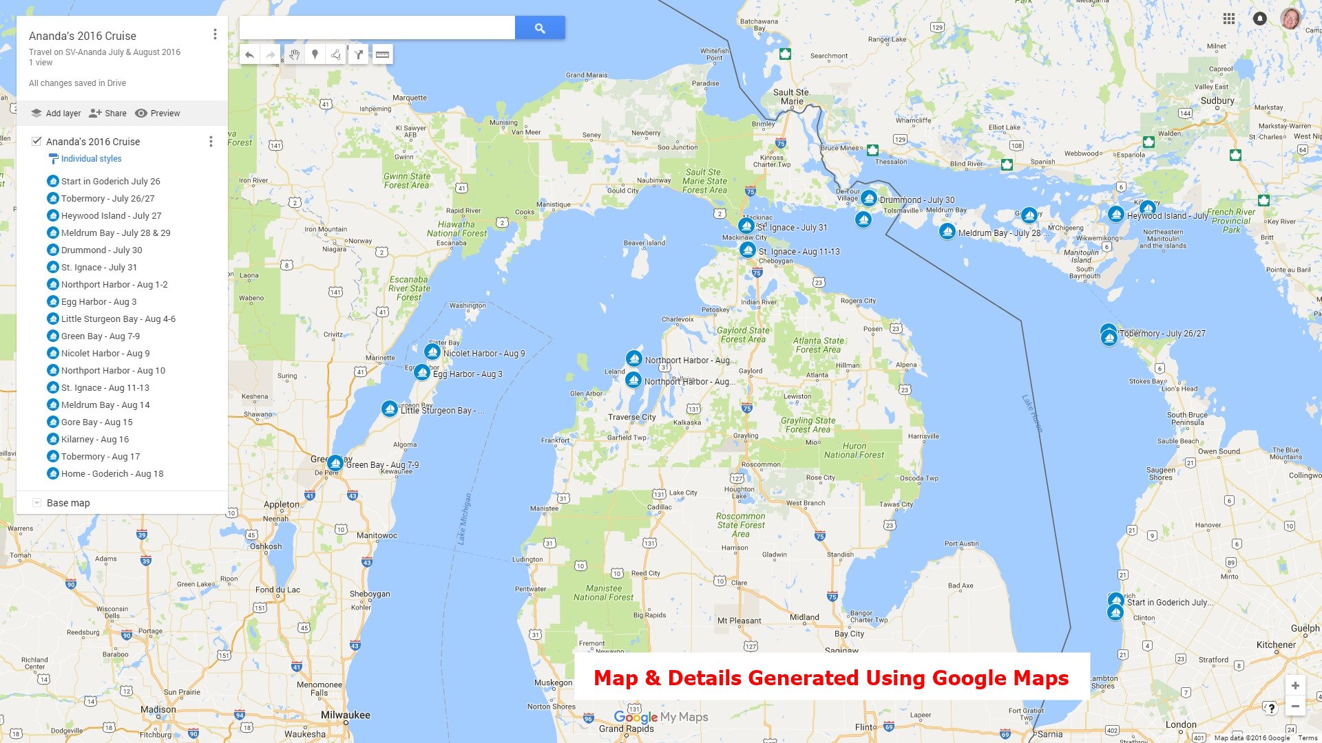 2016 Lake Michigan and Green Bay | knotsnplots – Our Travels